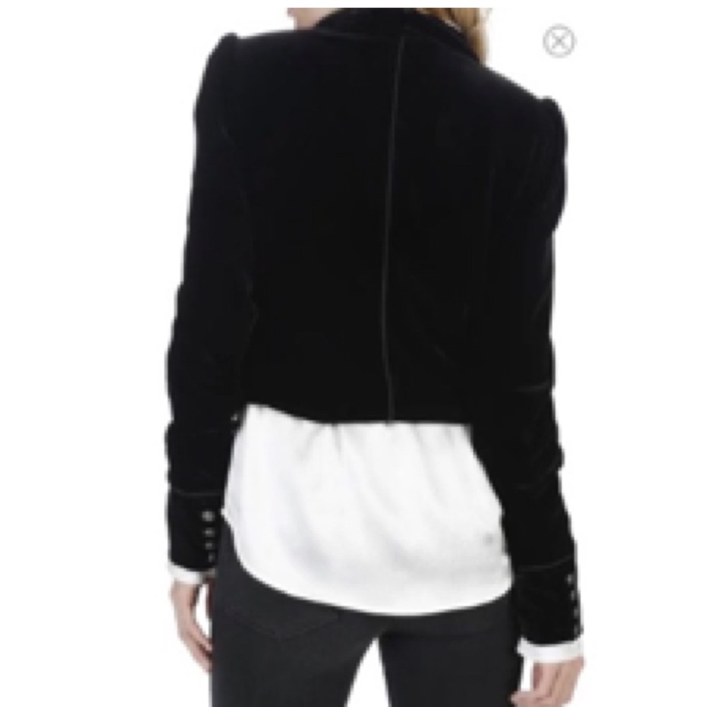 Paige Maribel Black Velvet Cropped Military Jacket NEW! - Picture 14 of 14